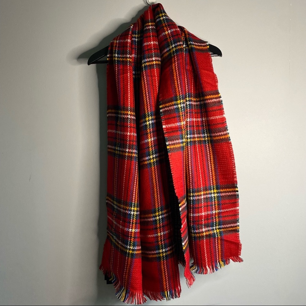 Cejon Scholarly Soft Cozy Double Plaid Reversible Blanket Scarf 70 x 24 in